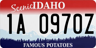 ID license plate 1A0970Z
