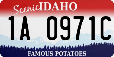 ID license plate 1A0971C