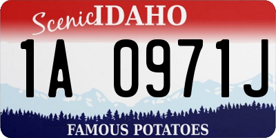 ID license plate 1A0971J