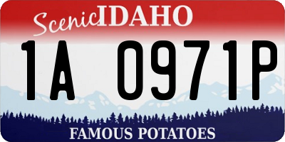 ID license plate 1A0971P
