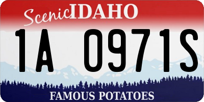 ID license plate 1A0971S