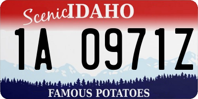 ID license plate 1A0971Z