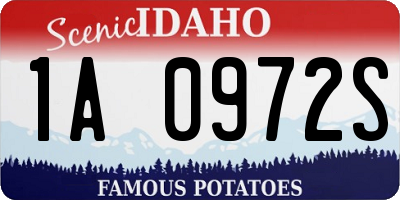 ID license plate 1A0972S