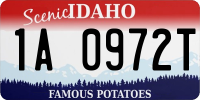 ID license plate 1A0972T