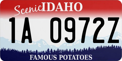 ID license plate 1A0972Z