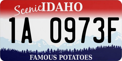 ID license plate 1A0973F