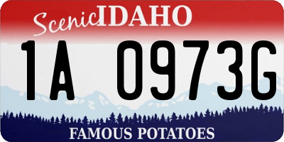 ID license plate 1A0973G