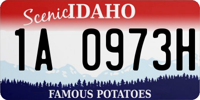 ID license plate 1A0973H