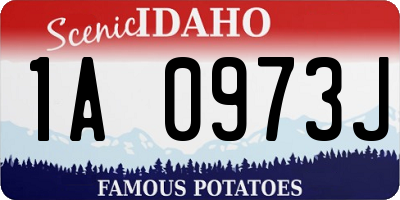ID license plate 1A0973J