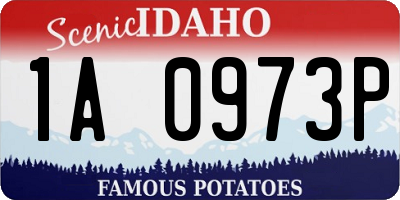 ID license plate 1A0973P