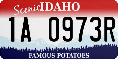 ID license plate 1A0973R