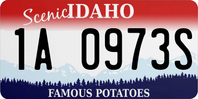 ID license plate 1A0973S