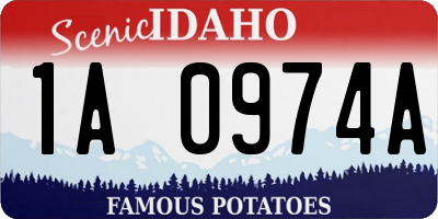 ID license plate 1A0974A