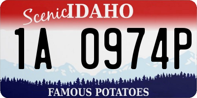 ID license plate 1A0974P