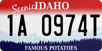 ID license plate 1A0974T