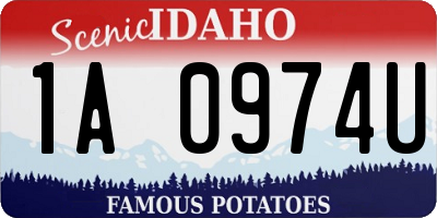 ID license plate 1A0974U