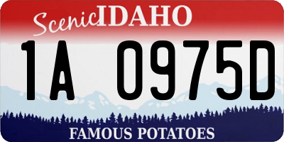 ID license plate 1A0975D