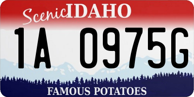 ID license plate 1A0975G