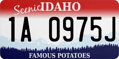 ID license plate 1A0975J