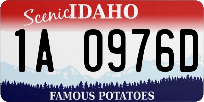ID license plate 1A0976D