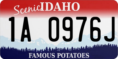 ID license plate 1A0976J