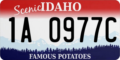 ID license plate 1A0977C