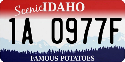 ID license plate 1A0977F