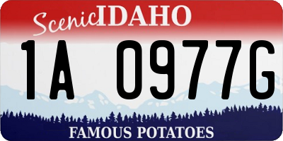 ID license plate 1A0977G