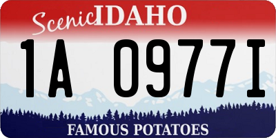 ID license plate 1A0977I