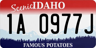 ID license plate 1A0977J