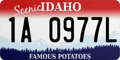 ID license plate 1A0977L