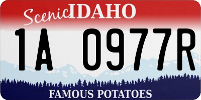 ID license plate 1A0977R