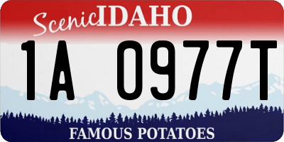ID license plate 1A0977T