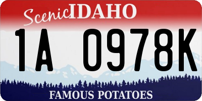 ID license plate 1A0978K