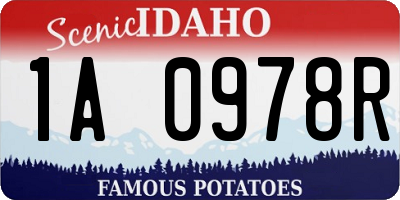 ID license plate 1A0978R