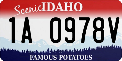 ID license plate 1A0978V