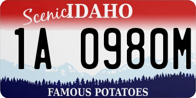 ID license plate 1A0980M