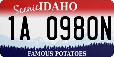 ID license plate 1A0980N