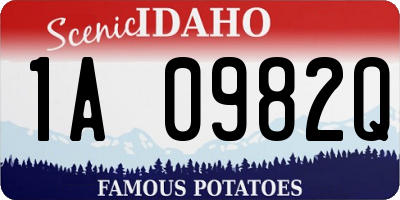 ID license plate 1A0982Q