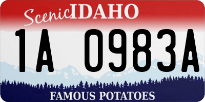 ID license plate 1A0983A