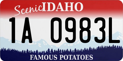ID license plate 1A0983L