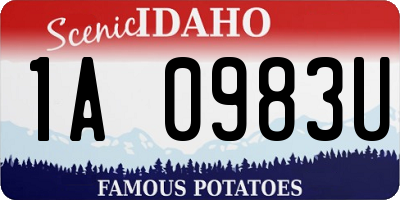 ID license plate 1A0983U