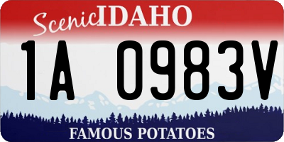 ID license plate 1A0983V