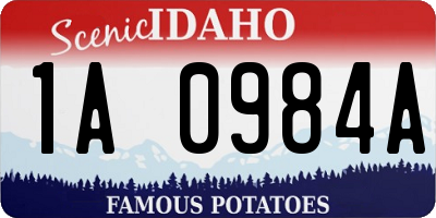 ID license plate 1A0984A