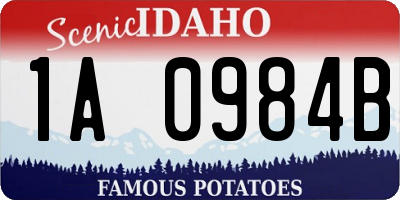 ID license plate 1A0984B
