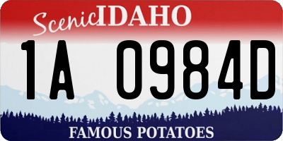 ID license plate 1A0984D