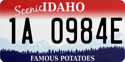 ID license plate 1A0984E
