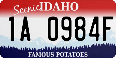 ID license plate 1A0984F