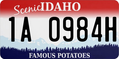 ID license plate 1A0984H
