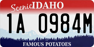 ID license plate 1A0984M